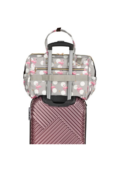 Lal Baby Baggage Bag Flamingo Gri Omuz Askılı Anne Bebek Bakım Çantası Gri