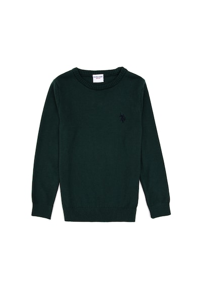U.S. Polo Assn. Erkek Çocuk Yeşil Bisiklet Yaka Basic Kazak 50315586-VR054