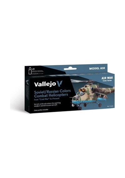 Vallejo 71601, 8x18 Ml. Iı. Dünya Savaşı Sonrası Sovyet/rus Renkleri Model Air Boya Seti Standart