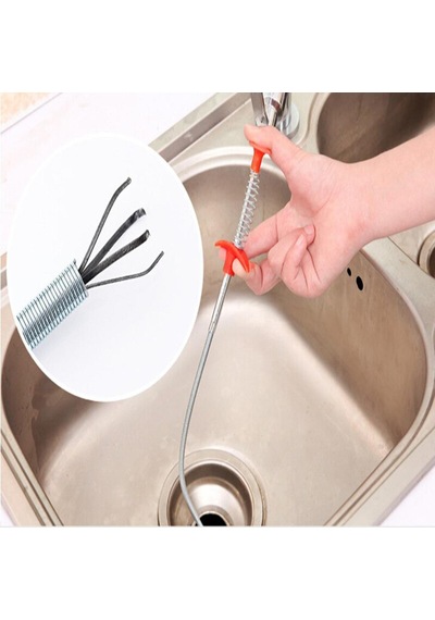 Tıkalı Lavabo Ve Gider Boruları Açma Aparatı Kıskaçlı Gümüş