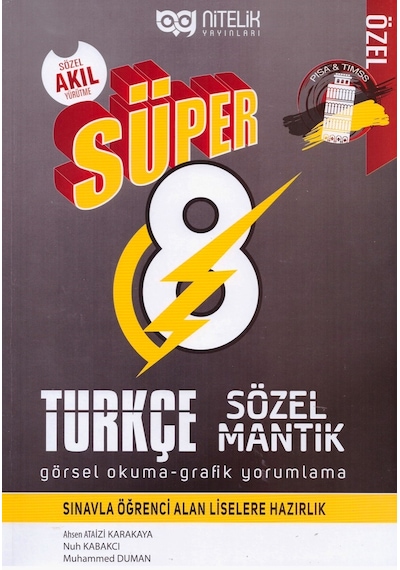 Kitapalan-Nitelik 8.Sınıf Yeni Nesil Süper Türkçe Sözel Mantık
