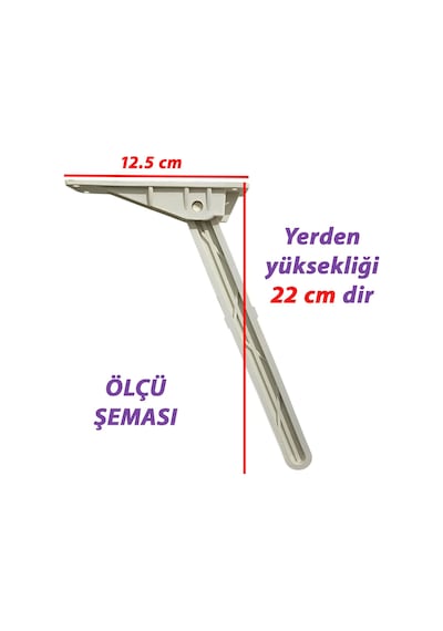 4 Adet Katlanabilir Beyaz Yer Sofra Ayağı Katlanır Yer Sofrası Sini Altı Plastik Ayak 22 Cm
