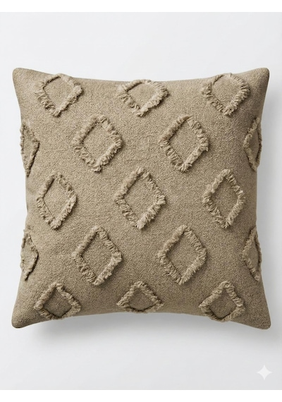 Kırlent Kılıfı 43x43 Cm Çift Taraflı, Fermuarlı, Lüks Şönil Kumaş Koltuk Örtüsü İle Uyumlu 1 Adet VİZON