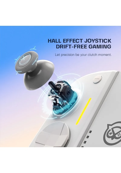 Nyxi Hyperion 3 Beyaz Joypad Switch 2  Hall Effect Drift Yapmayan Joystick Kablosuz Oyun Kolu Joy-con