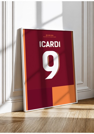 M.ıcardi 9 Forma Tasarımlı Poster Tablo Beyaz Çerçeveli