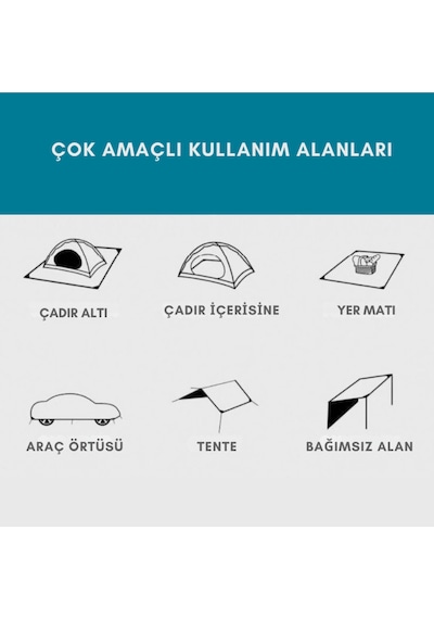 Güçlendirilmiş Su Geçirmez Kamp Ve Çadır Altı Brandası - 12m2
