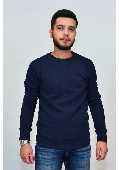 Superfly 20179 Sıfır Yaka Erkek Sweat Lacivert 2017905 Siyah
