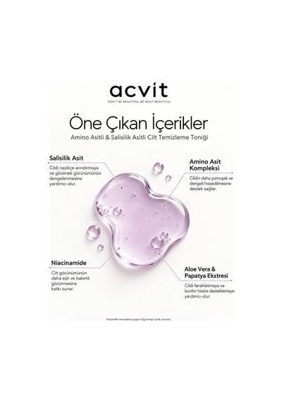 Amino Asitli Salisilik Asitli Cilt Temizleme Toniği 200 ML