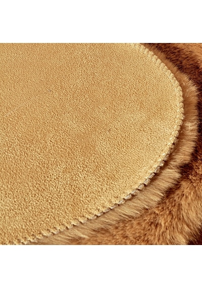 Tappeto Re x  Tavşanı Yuvarlak Post Halı Camel (22 mm Tüy)-80 x 80