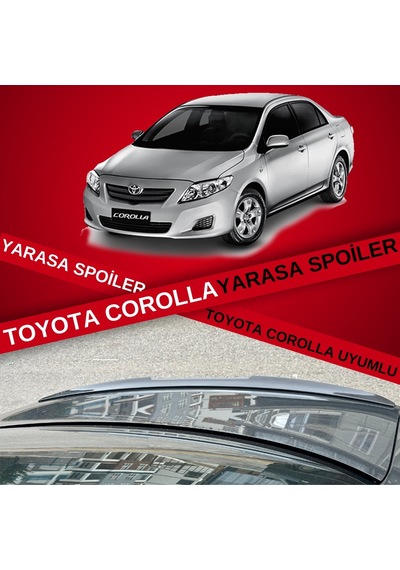 Toyota Corolla 2007 - 2011 Bagaj Üstü Slim Yarasa Spoiler Parlak Siyah