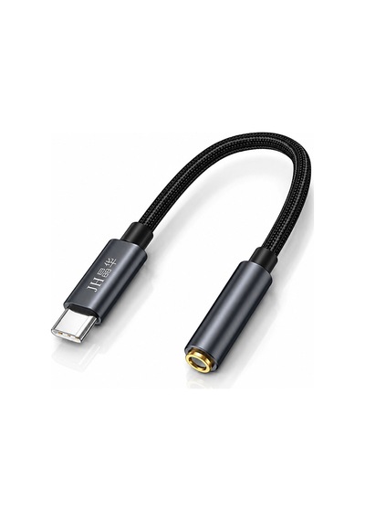 Type-c - 3.5mm Kulaklık Dönüştürücü, Dijital Dac Çipli Hi-res Ses Adaptörü, Telefon Tablet Bilgisayar Uyumlu, Metal Gövde, Naylon Örgülü, Parazit Önleyici A551
