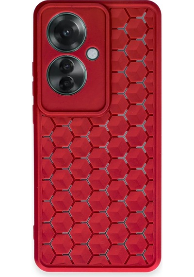 Cosmotex Newface Oppo Reno 11f Kılıf Petek Silikon Kapak - Kırmızı