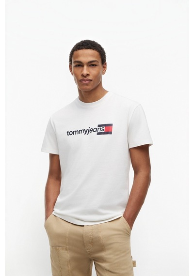Tommy Hilfiger Tjm Reg Entry Dna Ss Tee Erkek Beyaz T-shirt - Dm0dm23406