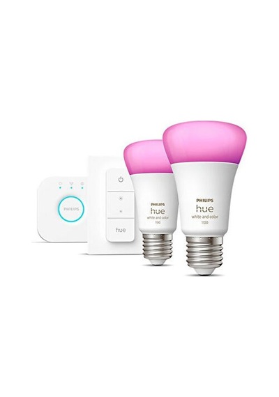 Philips Hue 9-75w Renkli Kumandalı E27 Bluetooth Özellikli 2'li Akıllı Başlangıç Seti Çok Renkli