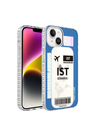Apple Uyumlu iPhone 14 Plus Airbag Kenarlı Renkli Desenli Silikon Zore Elegans Kapak