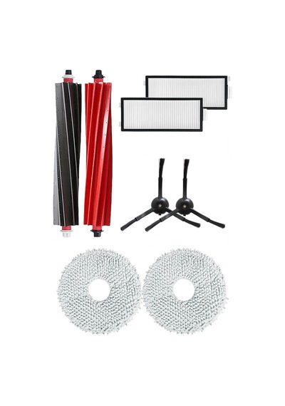 Rovexa Roborock Qrevo Master Uyumlu 7 Parça Siyah Yan Fırçalı Set 7 Parça Siyah Set