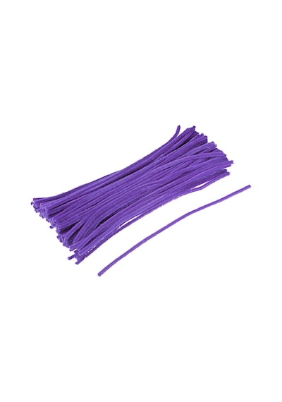 25'li Mor Renkli Şönil, Eğitici Şönil Seti, Tüylü Tel, 30 Cm, Peluş Tel