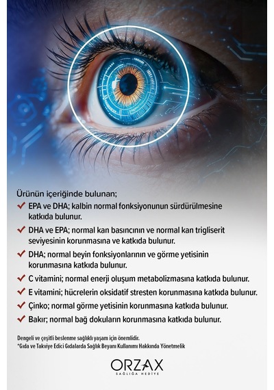 Ocean Vision,omega 3 + Epa & Dha, Lutein, Zeaksantin, Resveratrol, Glutatyon, C Vitamini, Çinko 60 Kapsül