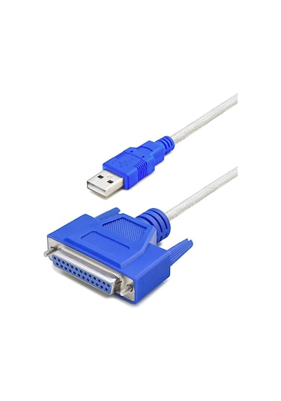 Usb To Paralel Lpt Yazıcı Dönüştürücü Kablosu 1.3 M - Silver Mavi Hdx7531 Evimdeyokyok