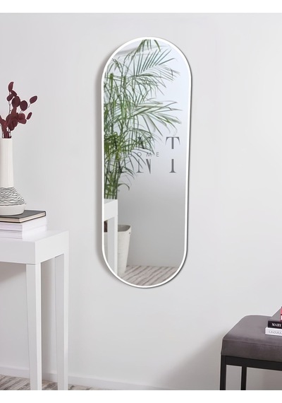 Model Alfa Dekoratif Ayna Duvar Aynası Konsol Aynası Mdf Elips Ayna 120x50 120 X 50 Beyaz