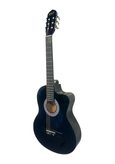 Siyah Klasik Gitar Kesik Kasa Sap Ayarlı 4/4 Tam Boy Kılıf-pena-askı-kapo-sticker-çevirici- Cbk