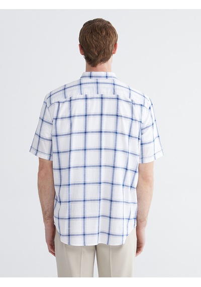 Lcwaıkıkı Classic Beyaz Regular Fit Kareli Erkek Gömlek