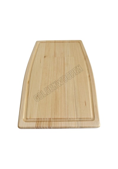 Doğal Ahşap Sunum Tabağı Dış Bükey Ahşap Sunumluk Beyaz Çam Boy:38cm En:25cm