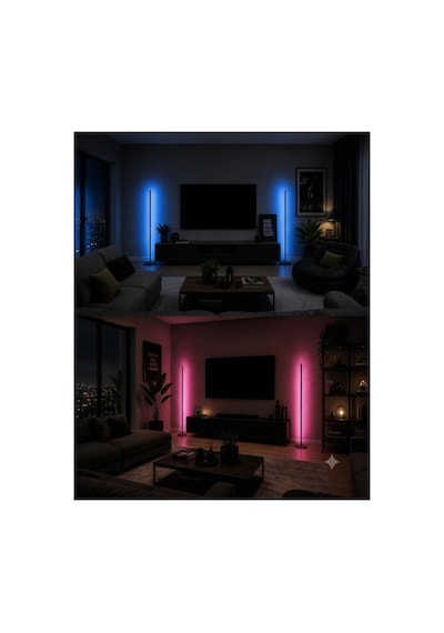 Valör Telefon Ve Kumanda Kontrollü - Oda Aydınlatma Sistemi Full Rgb - 150 Cm Siyah
