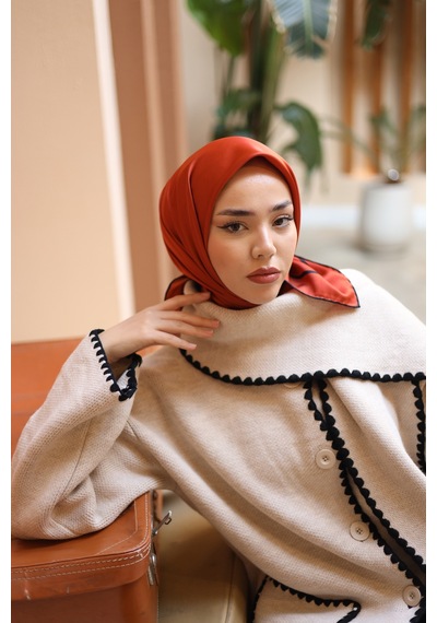 Silk Home Düz Micro Saten Eşarp 28010-13 Bakır