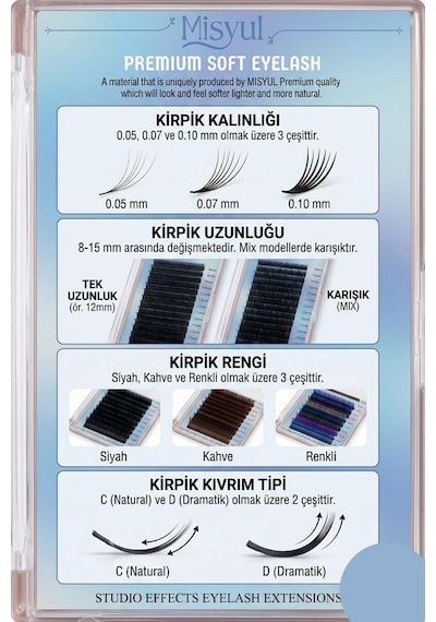 Misyul 0.10c Natural Kıvrım 11 Mm Soft Eyelash Doğal İpek Kirpik 16'lı