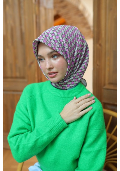 Silk Home Olinda Eşarp 48005-07 Antrasit, Pembe, Gri, Yeşil Bej, Asit