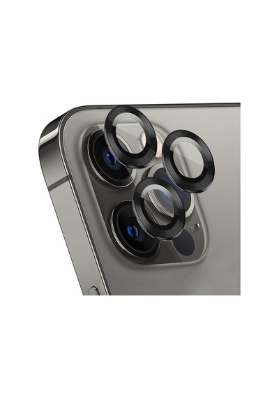 Ekran Koruyucu Apple İphone 15 Pro İçin Tekli Kamera Lens Koruma Camı Siyah 50 x 22