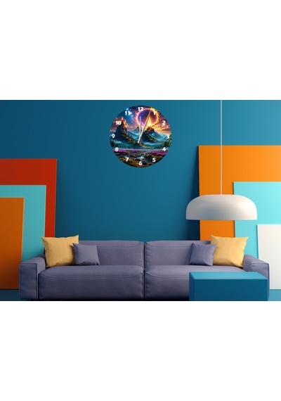 Ti-play Uzayda Bir Yer 30x30cm Akrilik Dekoratif Modern Duvar Saati ÇOk Renkli