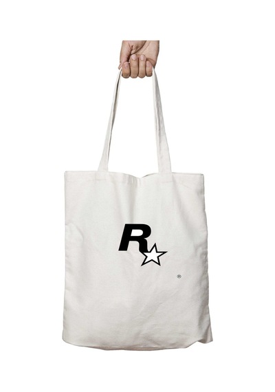 Art Hediye Rockstar Game İki Tarafı Kalıcı Baskılı Yıkanabilir Okul Plaj Omuz Bez Çantası Çok Renkli