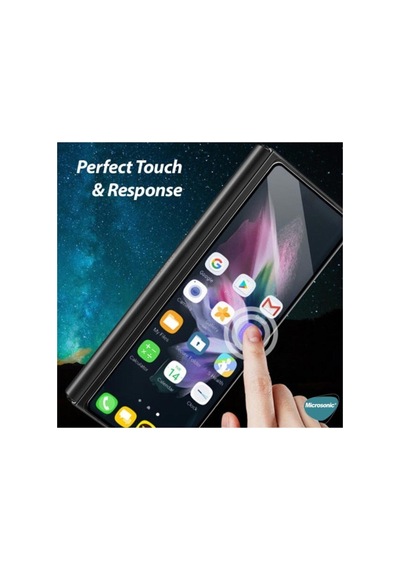 Samsung Galaxy Z Fold 3 Tam Kaplayan Temperli Cam Ekran Koruyucu Siyah