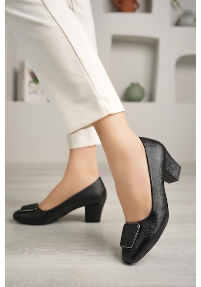Nesil Shoes Desca 220 Siyah Nova Topuklu Günlük Kadın Ayakkabı-siyah Nova Siyah Nova