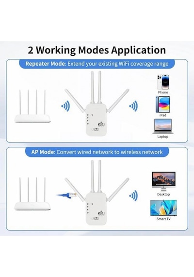 Pix-link Lv-wr49s4t 300mbps 4 Antenli Sinyal Güçlendirici Acces Point Repeater Router