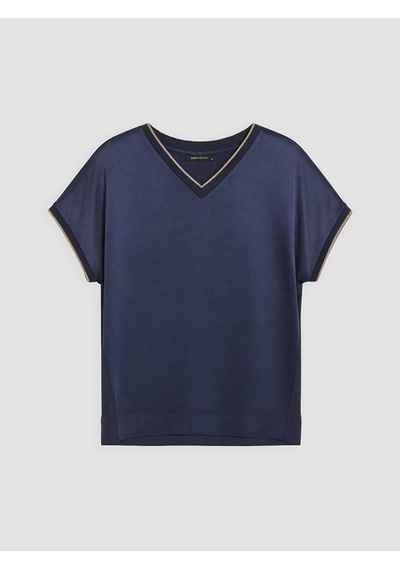 Lcw Everyday Lacivert V Yaka Oversize Kadın Tişört
