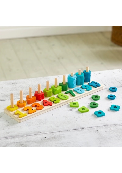 Squirrel Play Eğitici Ahşap Sayı Sayma Ve Şekil Eşleştirme Oyunu - 65 Parça İngiliz Tasarımı Ce Sertifikalı Çocuk Oyuncak Seti