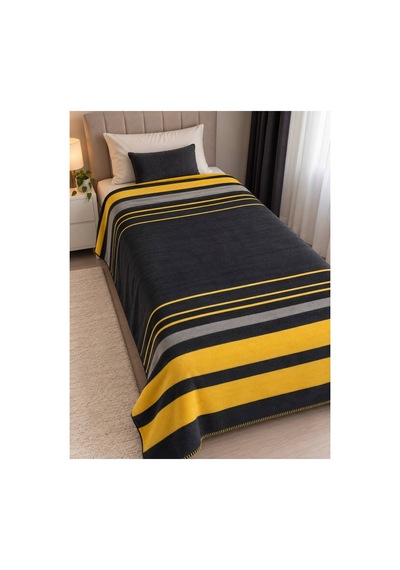 Tek Kişilik Pamuklu Battaniye 150x200 Cm Sarı Sarı