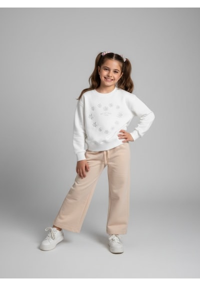 Name Baby & Kids Kız Çocuk Papatyalı Takım Jab-14251 Ekru