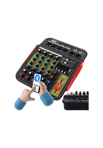 Midex MDX-04FXU Ses Mikseri Stüdyo Kayıt İçin 5 Kanal Ses Kartlı +48V Phantomlu Kayıt Mikseri