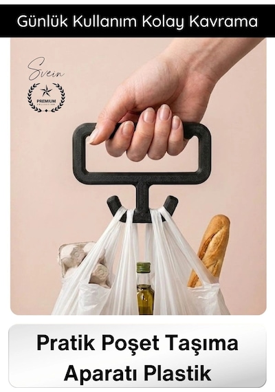Tutacak Pratik Poşet Taşıma Aparatı Plastik Ergonomik Tutacak Market Alışveriş Dayanıklı Konforlu H Çok Renkli
