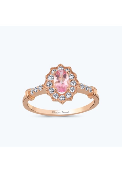 Altınbaş Pırlanta Pembe Safir Oval Yüzük Pnf001pps-14k