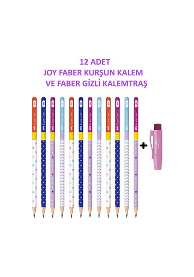 Joy Kurşun Kalem Hb 12'li Set Ve Gizli Kalemtraş Çok Renkli