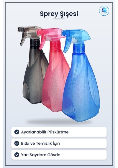 Çok Amaçlı Fısfıs Çiçek Sulama Plastik Su Sprey Şişesi Bitki Temi