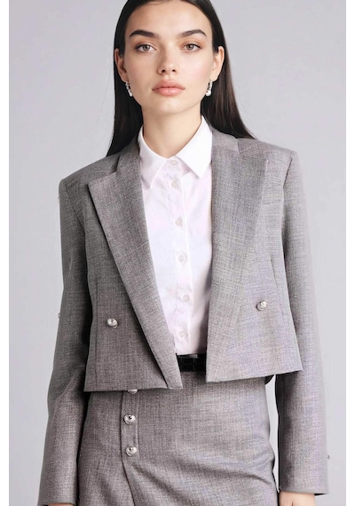 Defacto Boxy Fıt Ceket Yaka Blazer Ceket G8903ax26spgr394 Gri-gr394