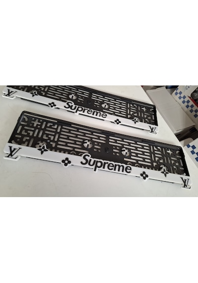 Supreme Beyaz Takmatik Standart Plakalık 2li