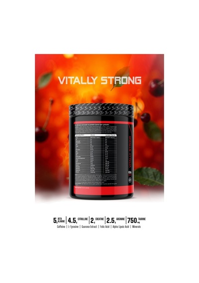 Vitalest Pre Workout 468g. 26 Servis Kiraz