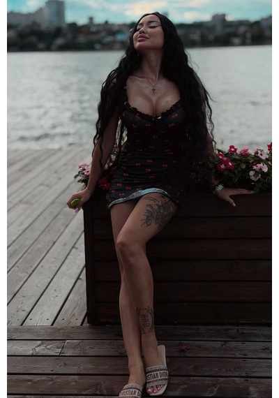 Polina Mini Fırfırlı Elbise - Siyah